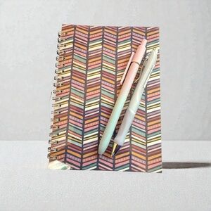 Chevron Pattern Spiral Notebook with Pen and Mechanical Pencil Set